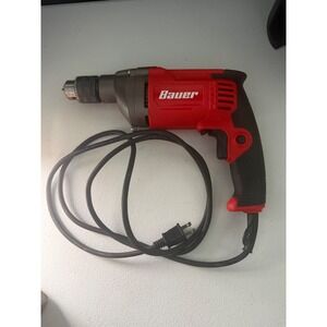 Bauer 7.5A 1/2 in. Variable Speed Reversible Hammer Drill Model 1992E-B Red